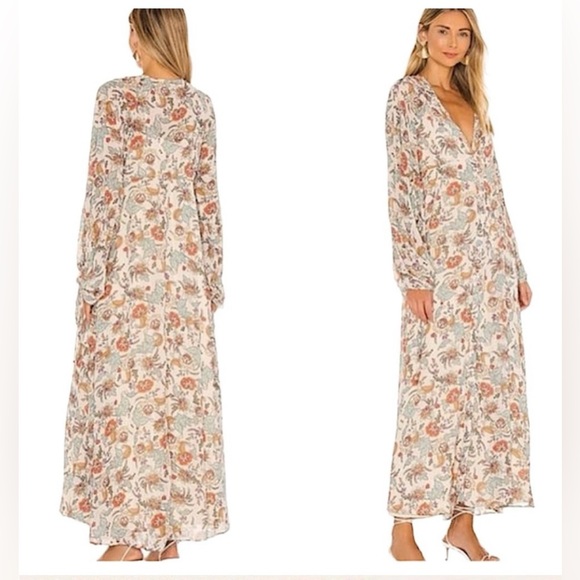 ☮️ Free People; BEAUTIFUL & Romantic “Earthfolk” Floral Maxi Dress in Sz. Small! - Picture 5 of 16